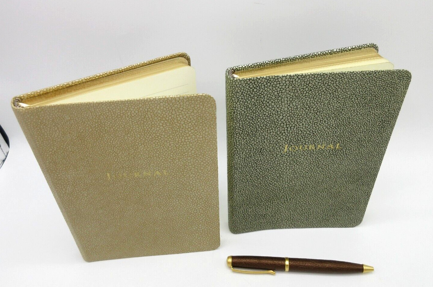 Graphic Image Travel Journal 7″ Leather Soft Cover 224 Lined Pages GOLD Shagreen