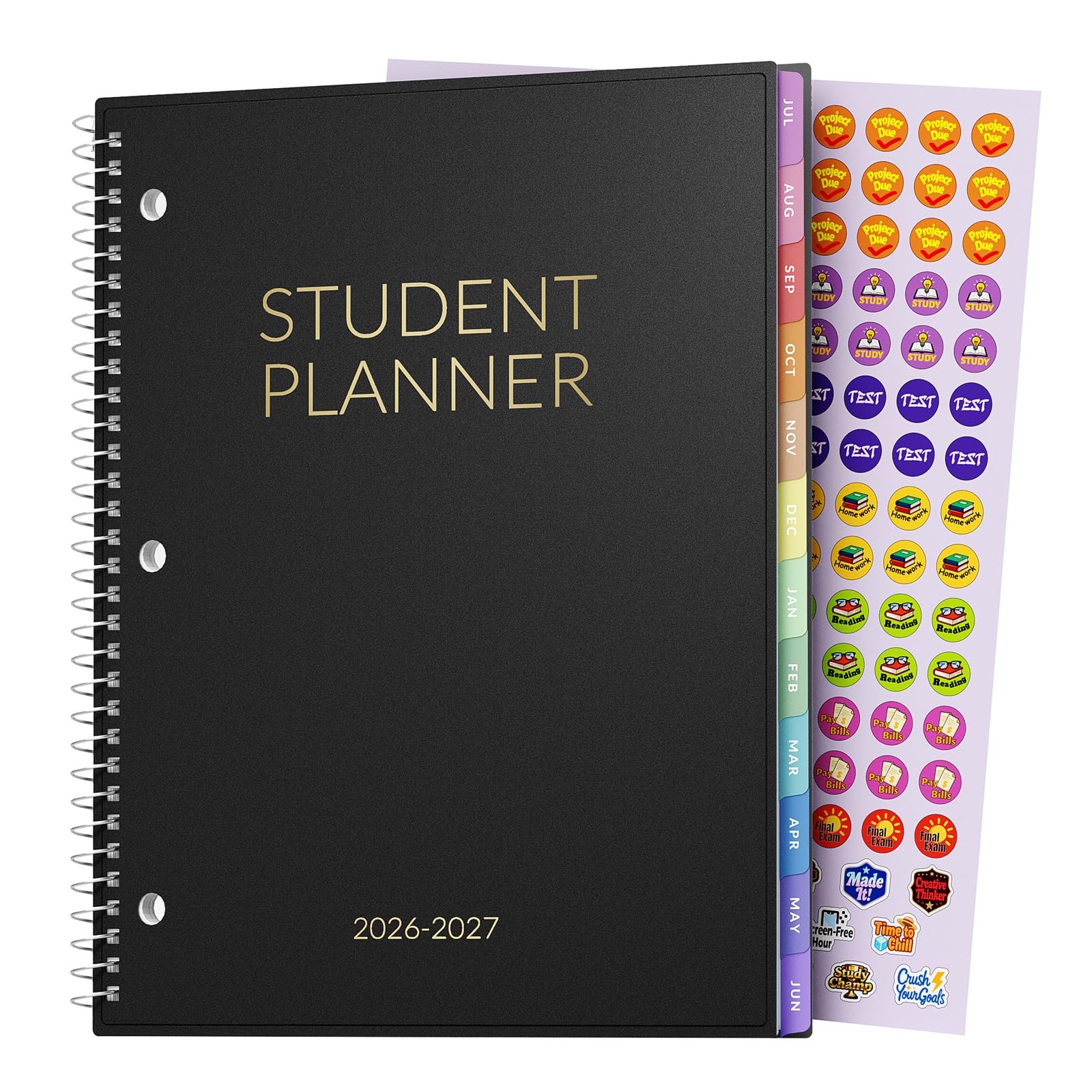 Student Planner 2026-2027, SUNEE Middle or High School A4 8.5″×11″, Black