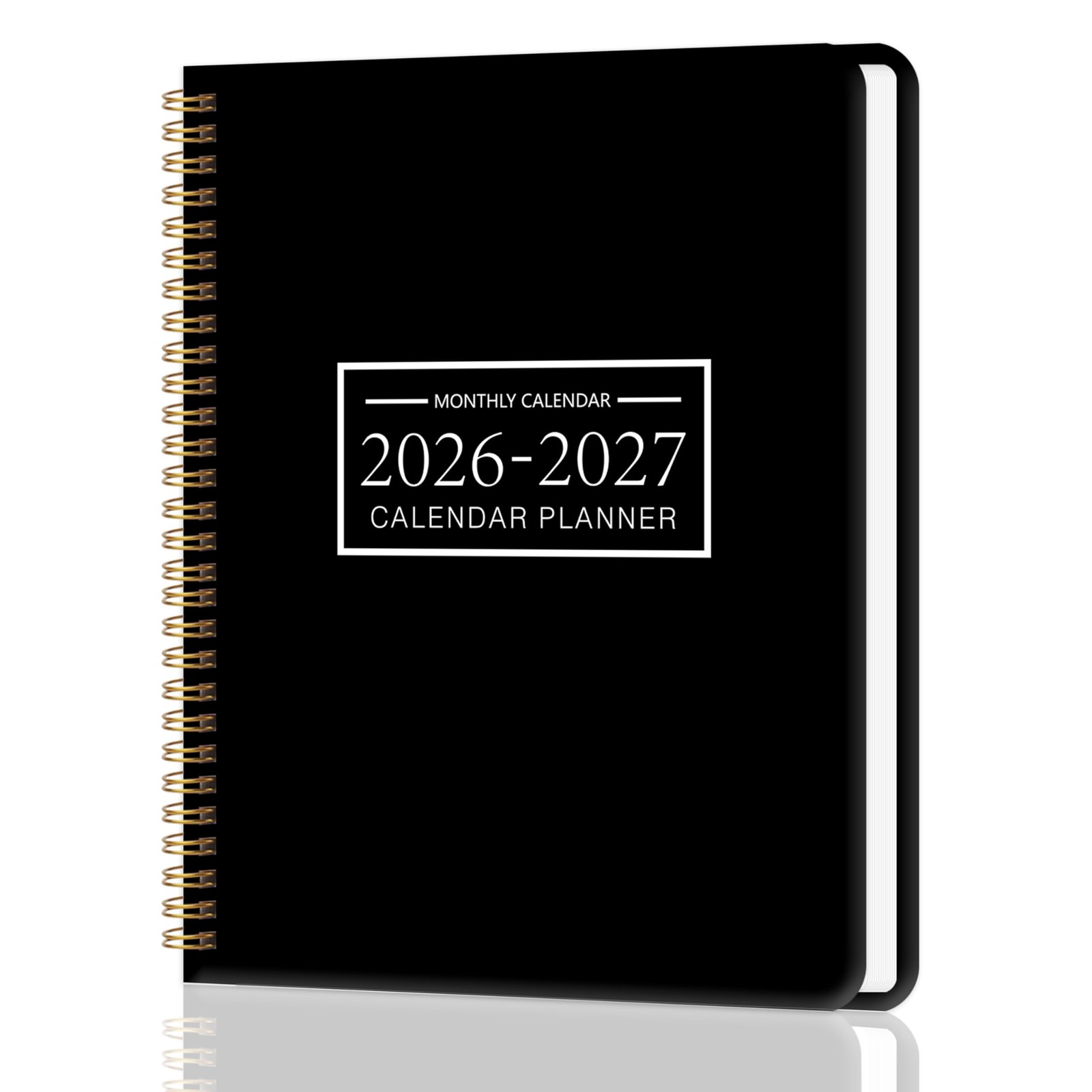 Monthly Planner 2026-2027, 2 year calendar A4( Jan 2026-Dec 2027 ), Black