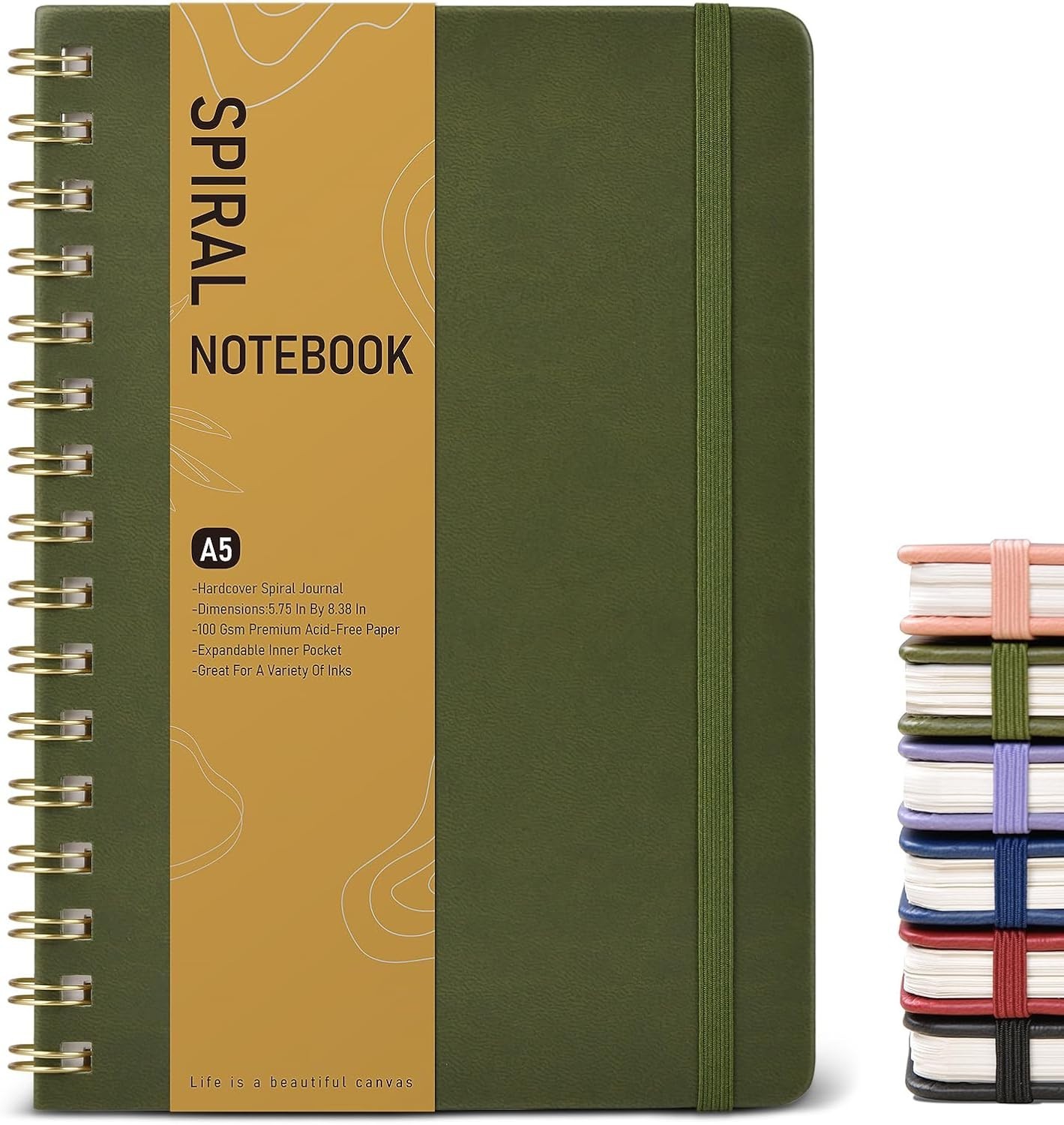Graph Spiral Journal Notebook, A5 Hardcover Spiral Journals for Women Men, 100 G
