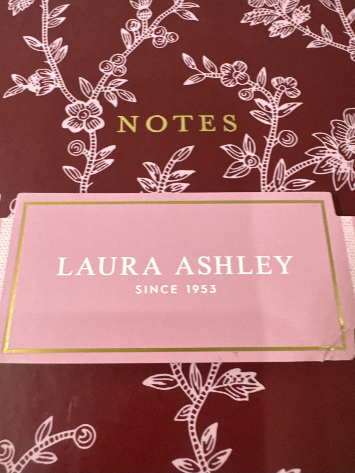 Laura Ashley Floral Hardcover Notebook w/ Gold Pen – Lined Pages – NEW