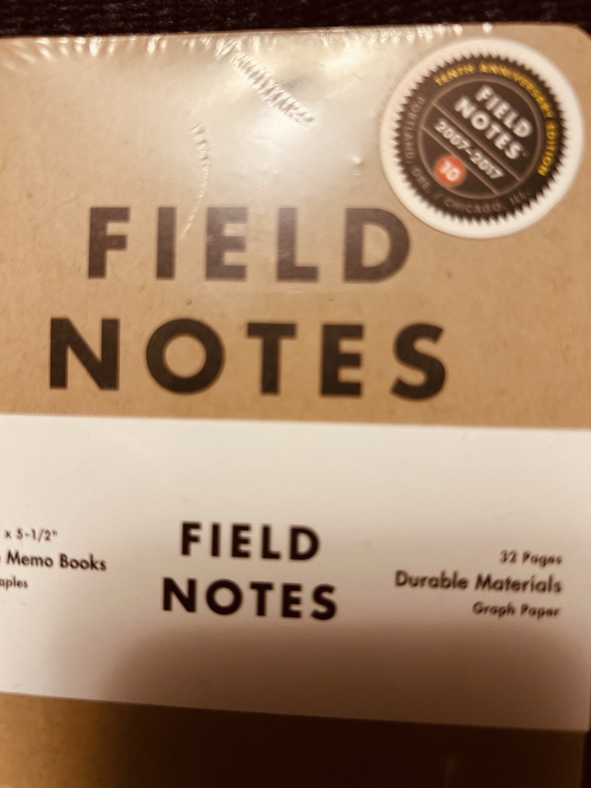 Field Notes 10 Year Anniversary (2007-2017) Three (3) 32 Page Memo Books