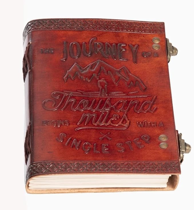 Leather Journal Handmade 7×5″ Diary Double Lock 200 Pages Buy 1 Get 1 Combo Set