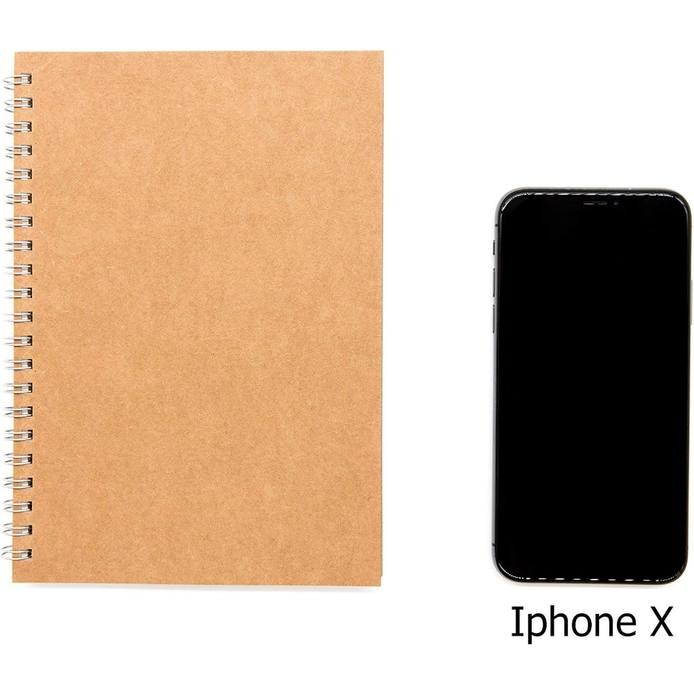 Soft Cover Spiral Notebook 2-Pack, Blank Sketchbook Journal, Unlined Wire Bound