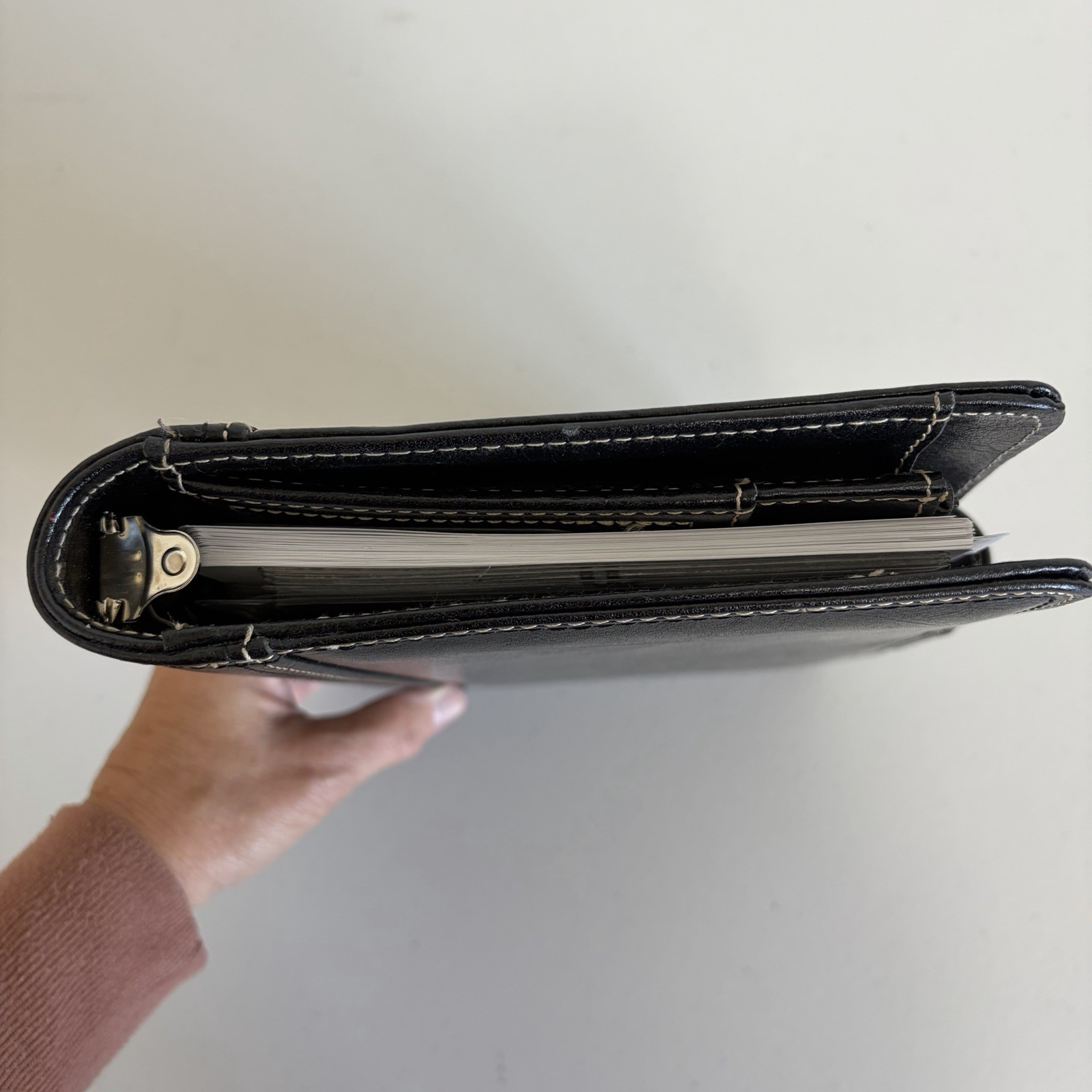 Franklin Covey Leather 7-Ring Notebook Planner Organizer Needs Fillers Black