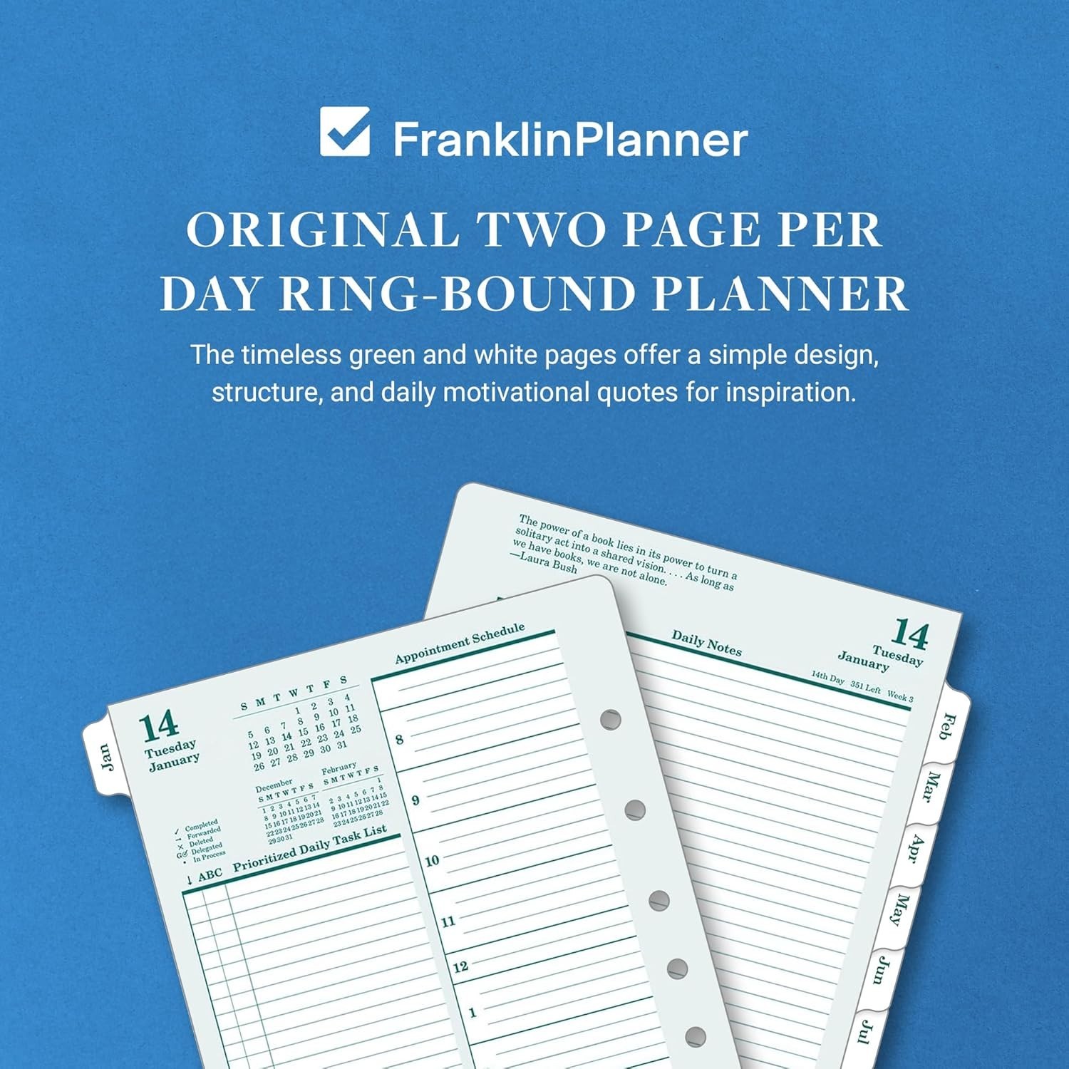2025 Classic Two-Page Per Day Ring-Bound Planner for Inspired Organization