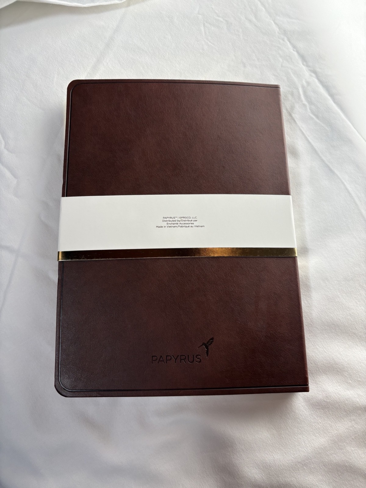 PAPYRUS Brown Ruled Gilded Notebook Journal 240 Pages Ivory Lined 7 x 9.75 GIFT