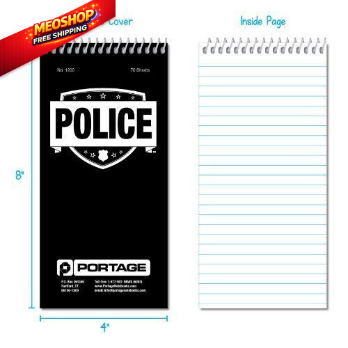 Portage Public Safety Police Notebook – Top 12 Count (Pack of 1), gray/silver