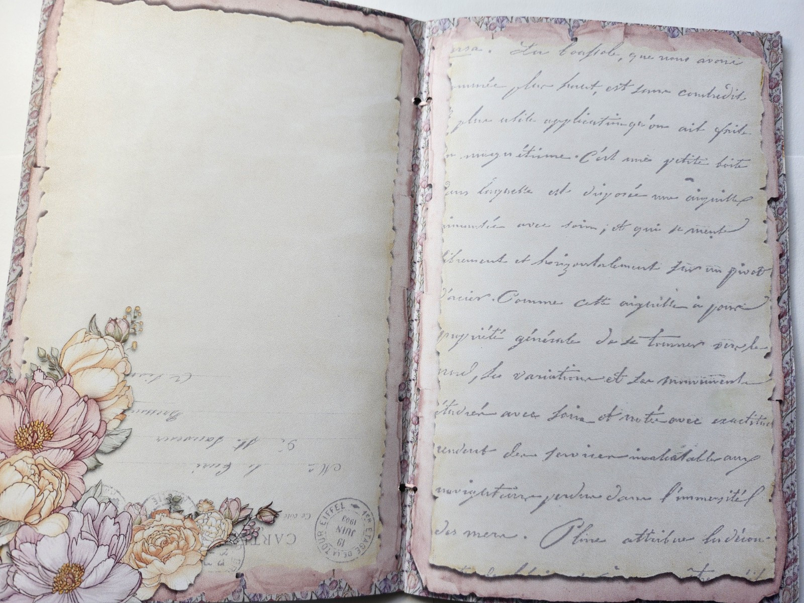 Junk Journal Blank Booklet “SPRING FLING” HANDMADE Easter Spring Florals LG 40pg