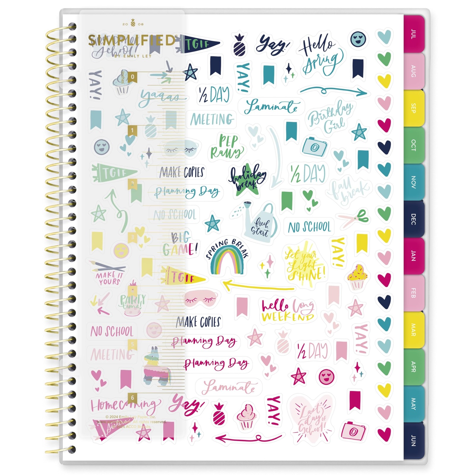 AT-A-GLANCE Teacher Planner 2026-2027 Weekly & Monthly Academic Floral