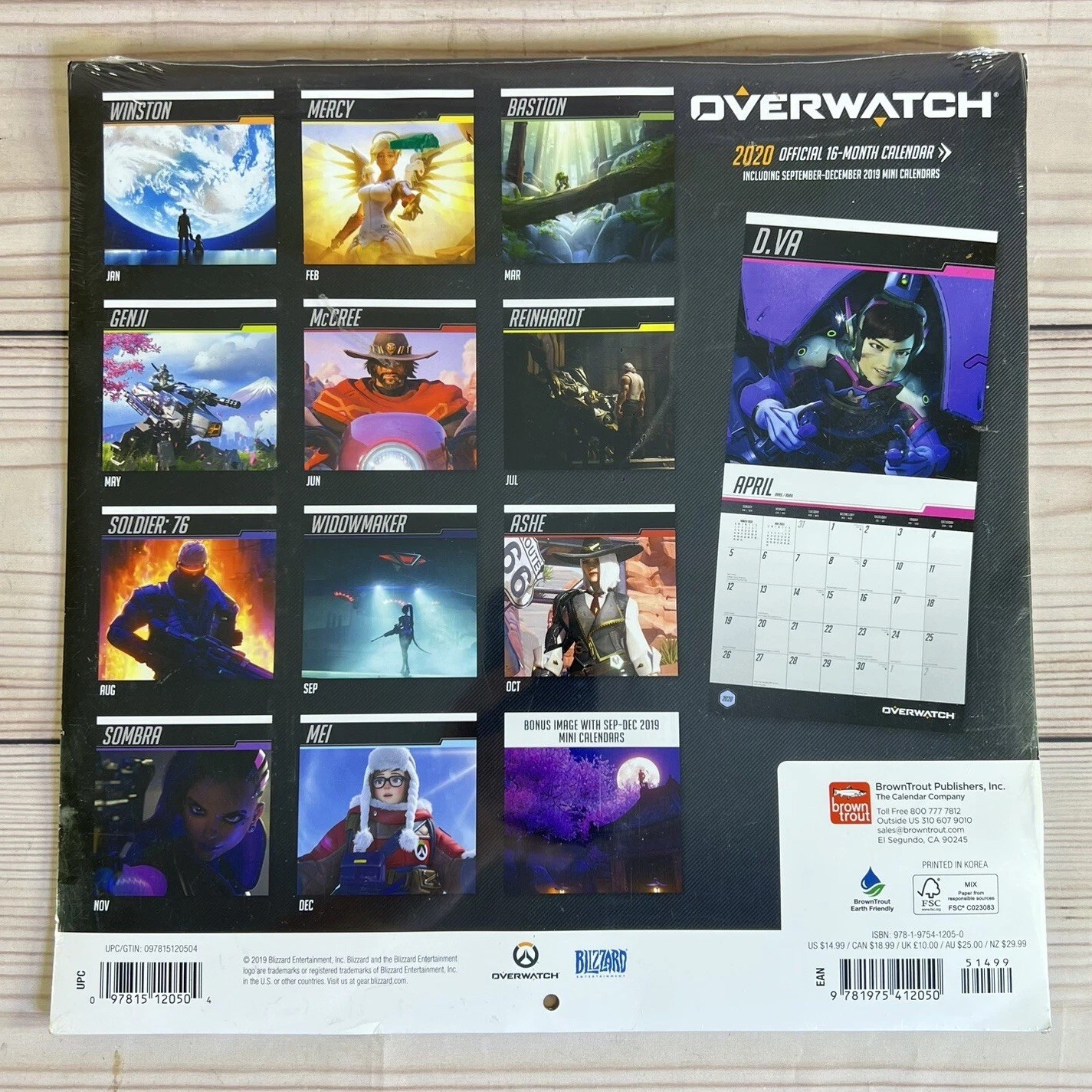 Overwatch Game 2020 Wall Calendar 16 Month Video Game 12×12” Posters -NEW/SEALED