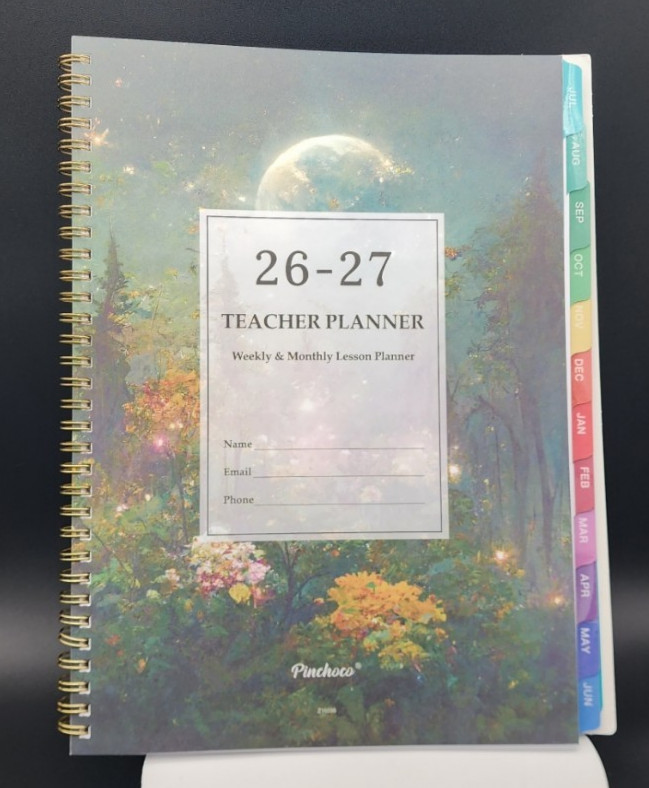 Pinchoco Teacher Planner 2026-2027 Weekly Monthly Lesson Plan Book 9×11 Tabs
