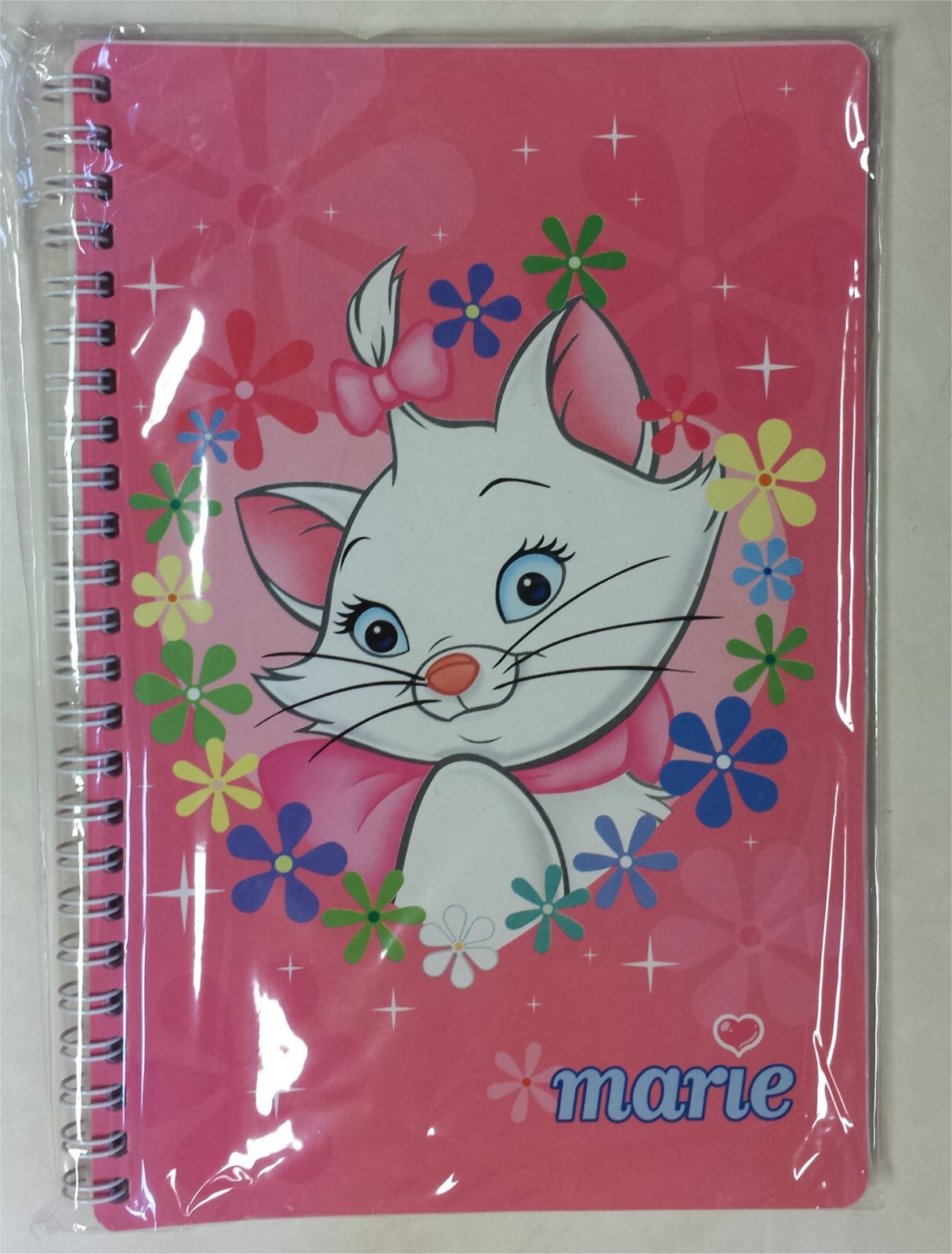 Disney Aristocats Marie Cat Pink Blue Flower Piano Music TV movie Lined Notebook