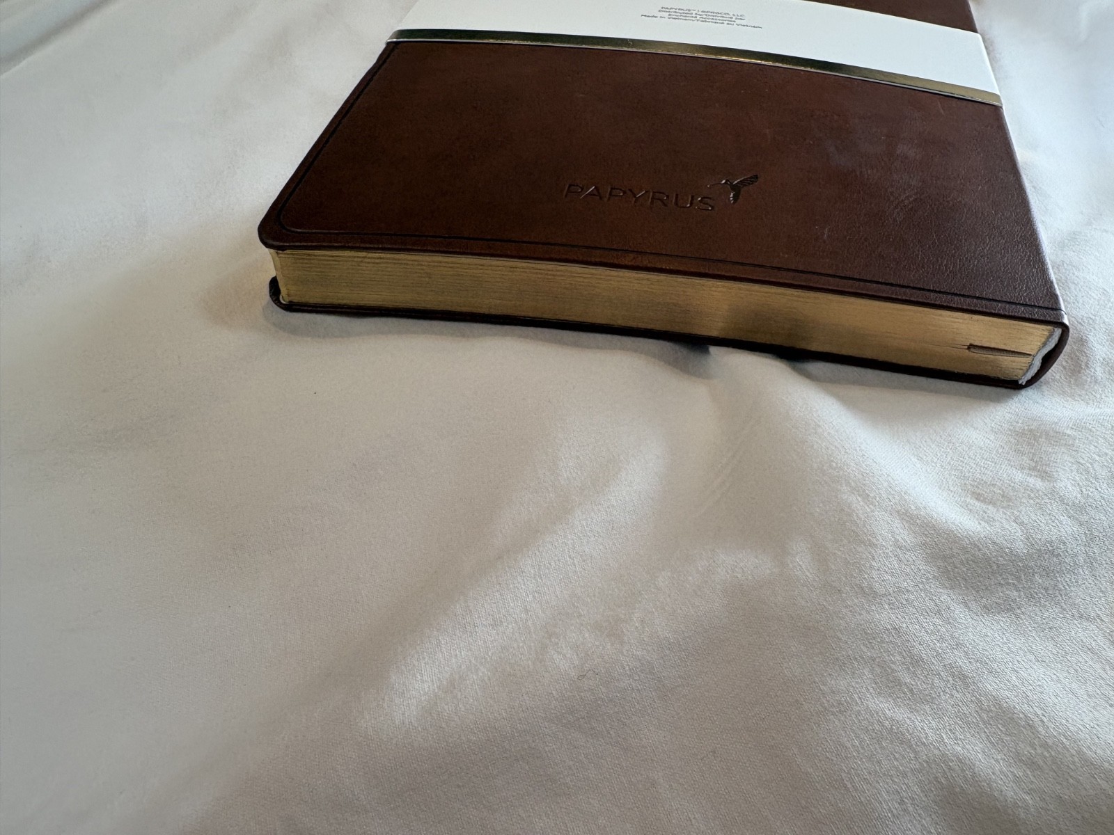PAPYRUS Brown Ruled Gilded Notebook Journal 240 Pages Ivory Lined 7 x 9.75 GIFT