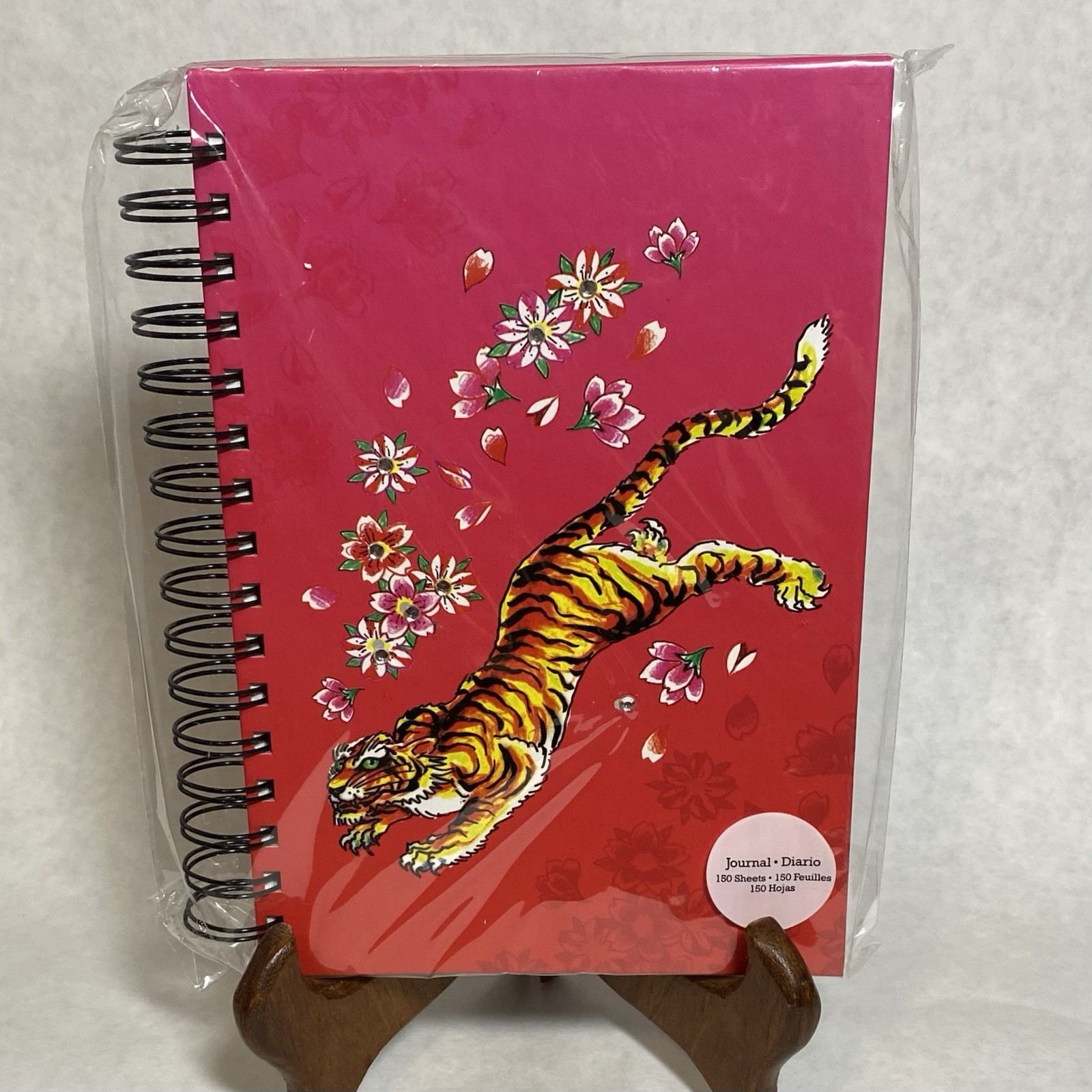Rare Ed Hardy Pink To Red Artsy Journal Notebook Tiger Rhinestones New Sealed