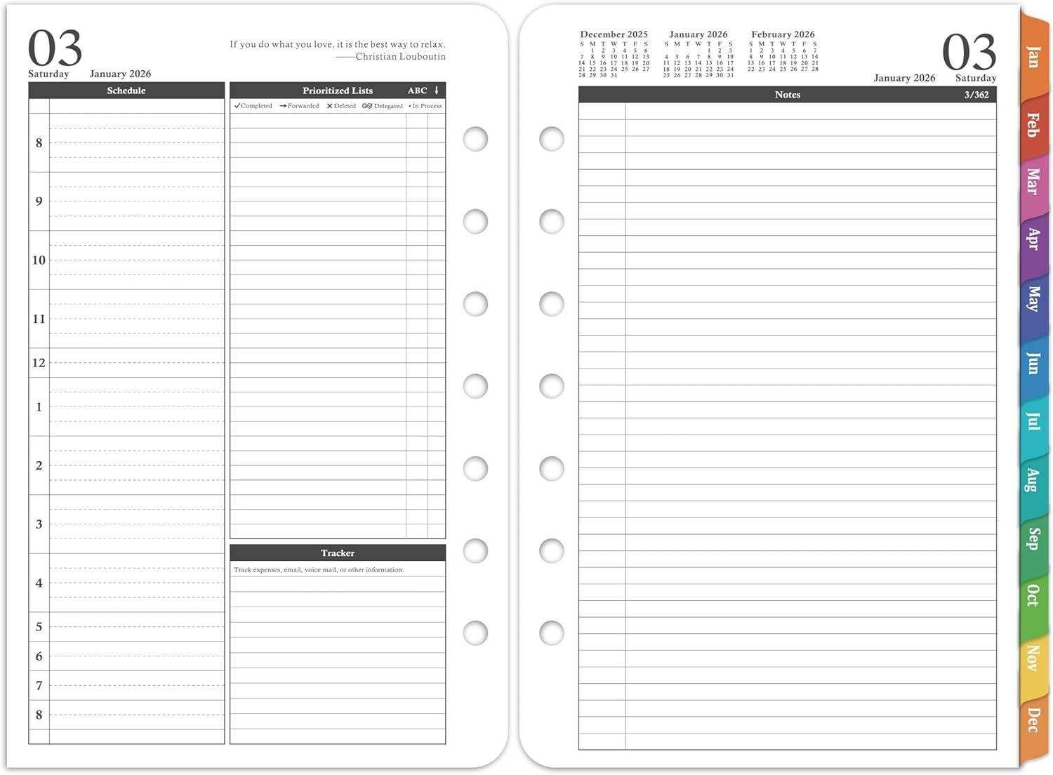 2026 Planner Refills – Jan 2026 – Dec 2026, 2-Page Per Day Daily ＆ Monthly Pl…