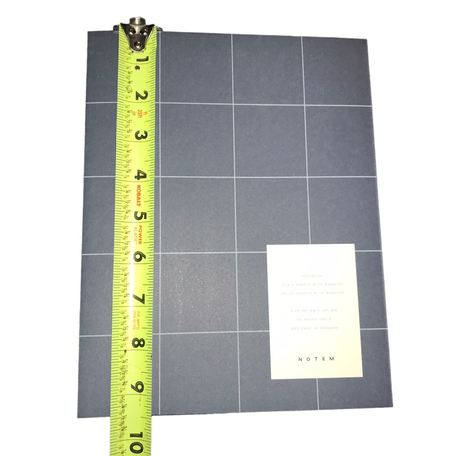 New Writing Journal Notebook, Blue Gray Grid, Blank, Notem Brand 160 Pages
