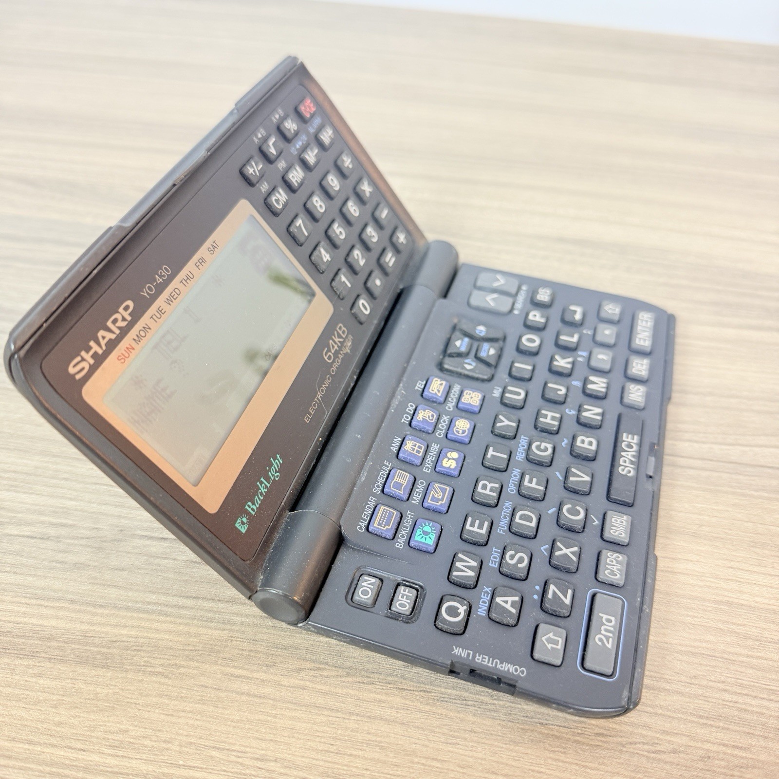 SHARP YO-430 64KB Personal Info Organizer Calendar Memo Calc FRESH BATTERIES