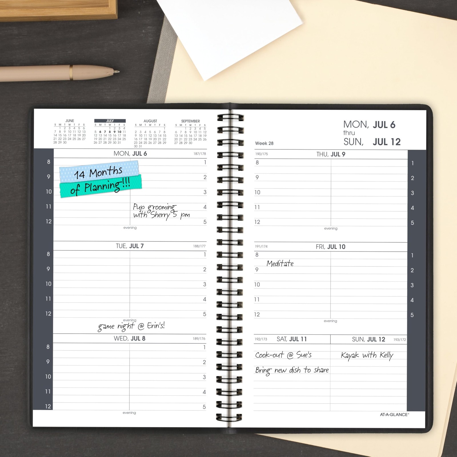 AT-A-GLANCE Planner 2026-2027 Weekly Academic 14-Month 5 x 8 inches, Black