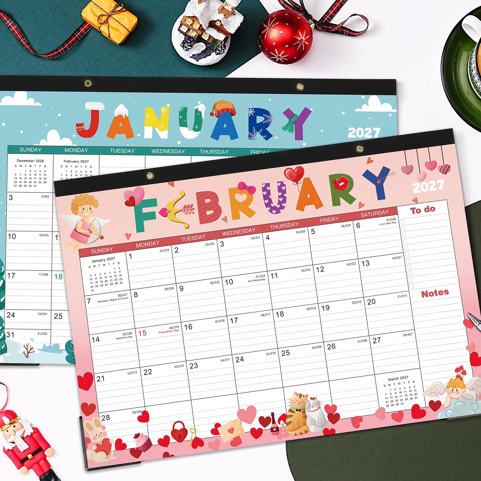 2026-2027 Desk Calendar – July 2026 – December 2027, 17″ x 12″