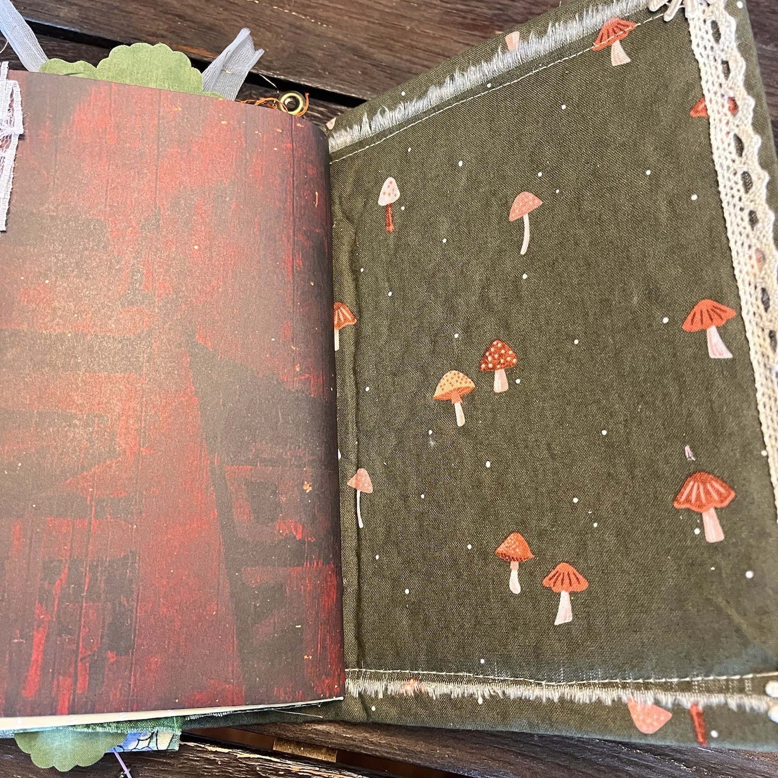 Mushroom Nature Junk Journal Woodland Softcover Decorated 3 Signatures