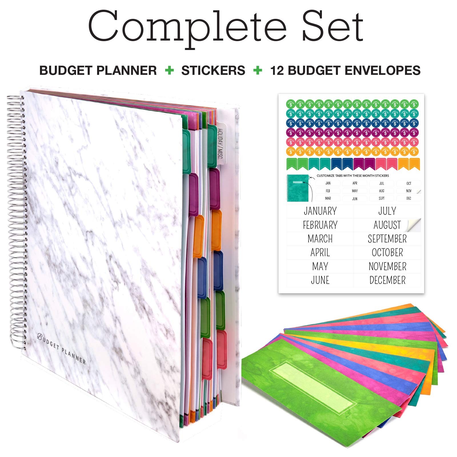 Global Printed Products Budget Bill Organizer 12 Envelopes And Pockets. Expense