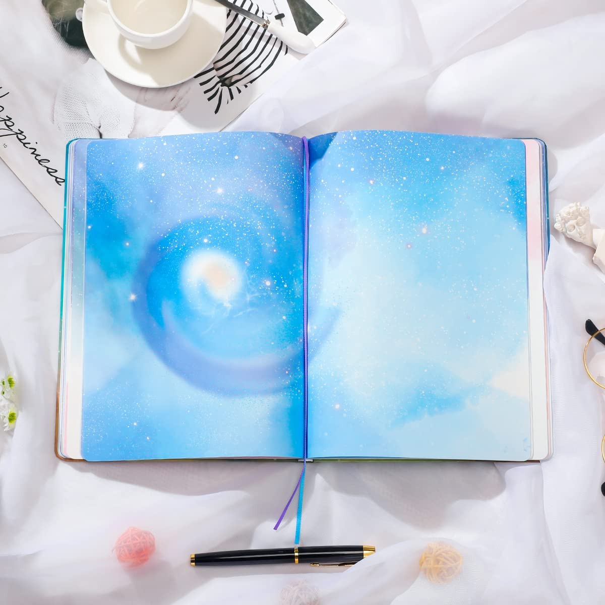 Starry Sky Writing Journal for Women, Men, Unique Colorful Blank Notebook