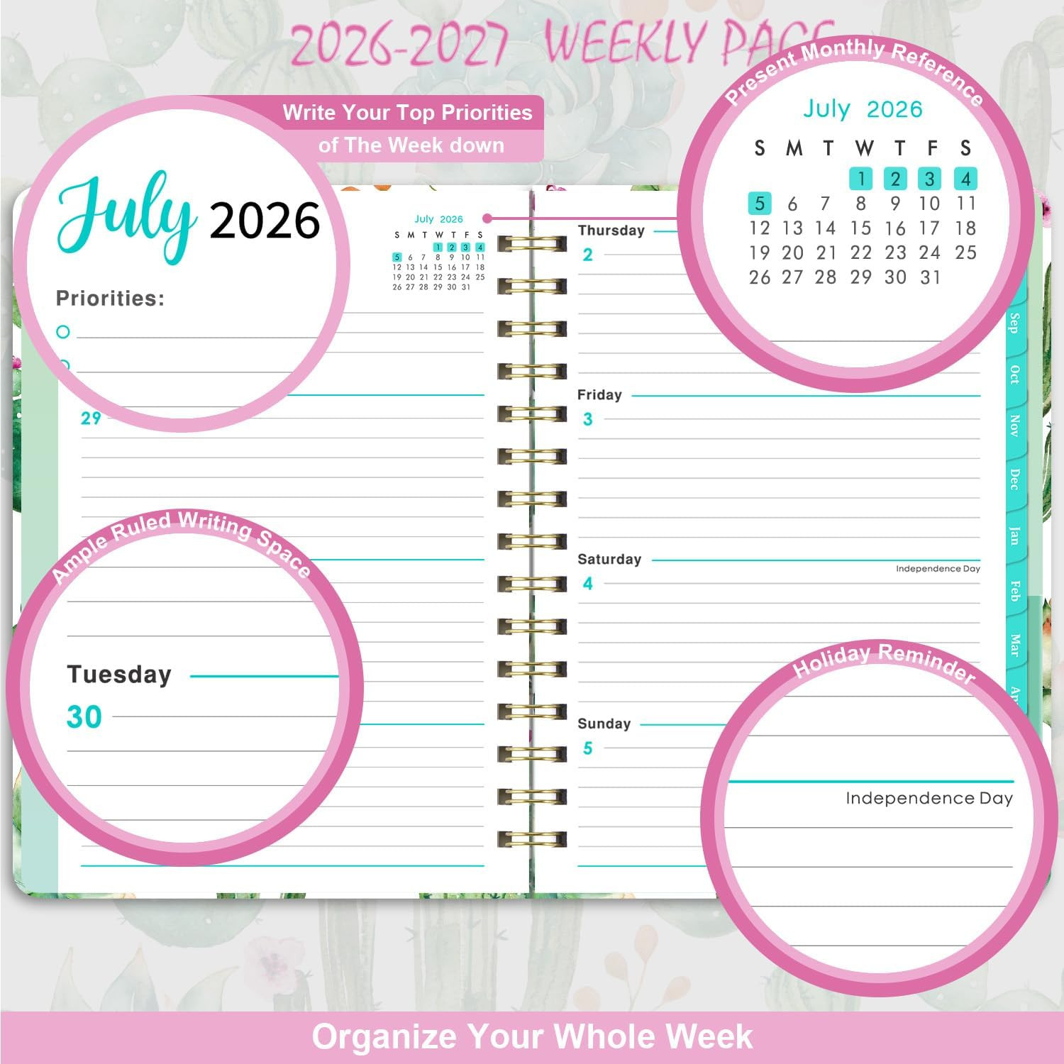 Planner 2026-2027, Academic Planner 2026-2027, JUL 2026 – JUN 2027, 8.5″ X 6.4″,