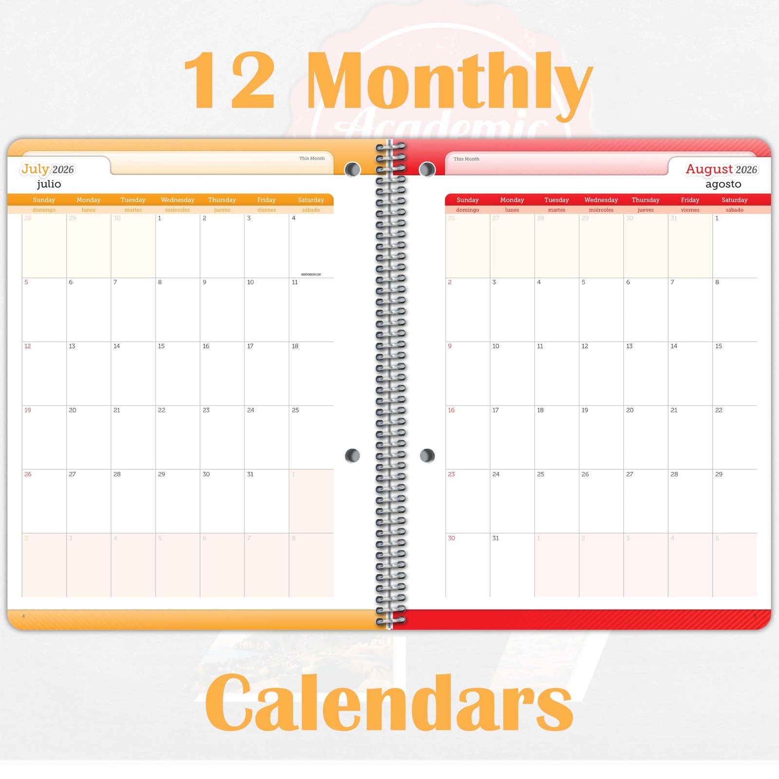 2026 Middle & High School Weekly Planner with Medium (6.625″ x 9″), Grey