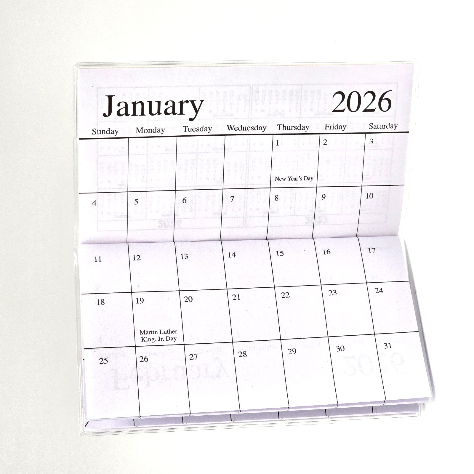 Floral Pocket Planer 2026-2027 Calendar Vinyl Cover Cone Spring Flowers 6.5″