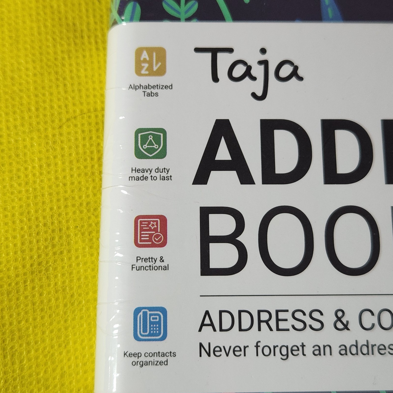 Taja Address Book and Contacts Book- Alphabetized Tabs Spring Flowers