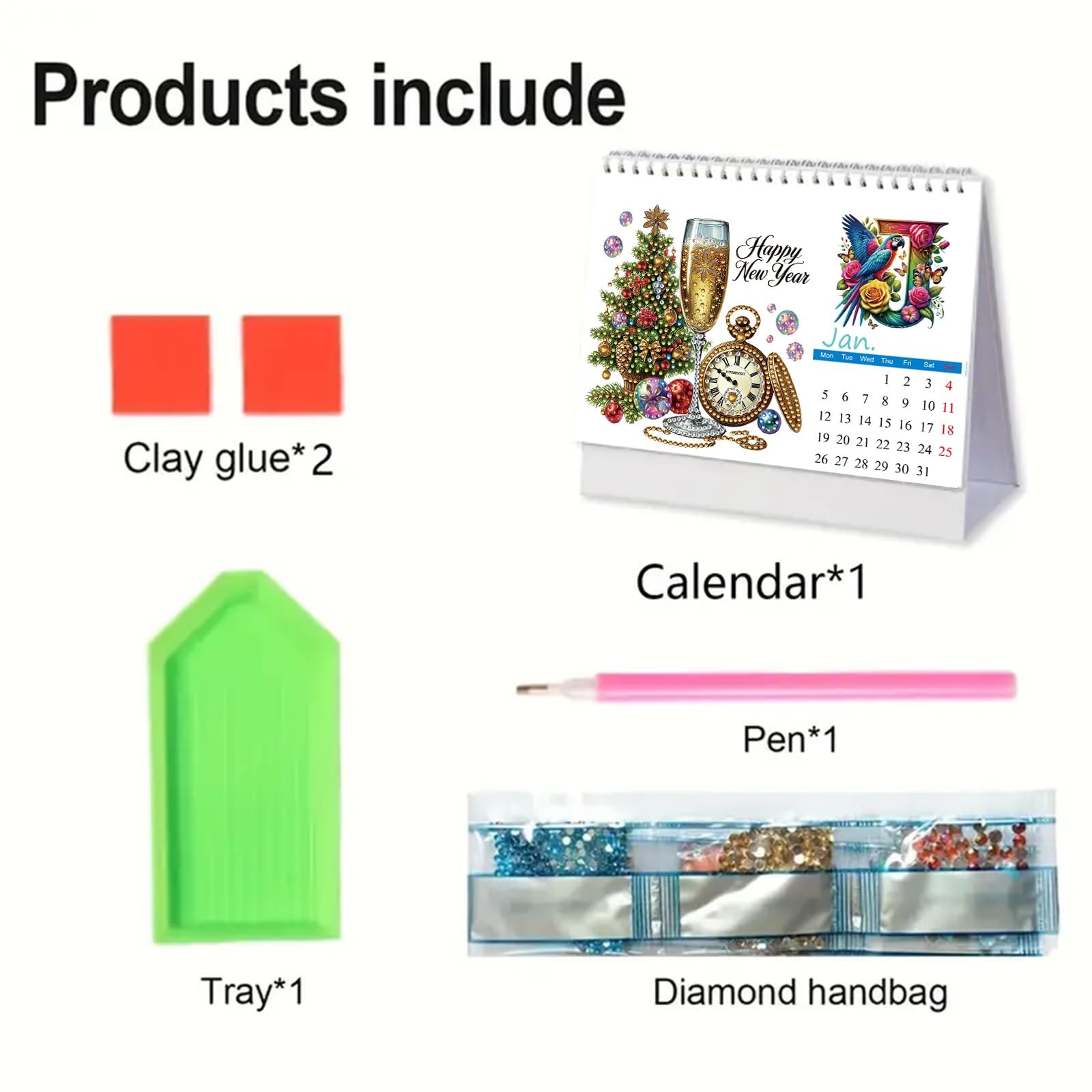 DIYDeligths Diamond Art Painting Desk Calendar 2026 Monthly Flip 2026-B