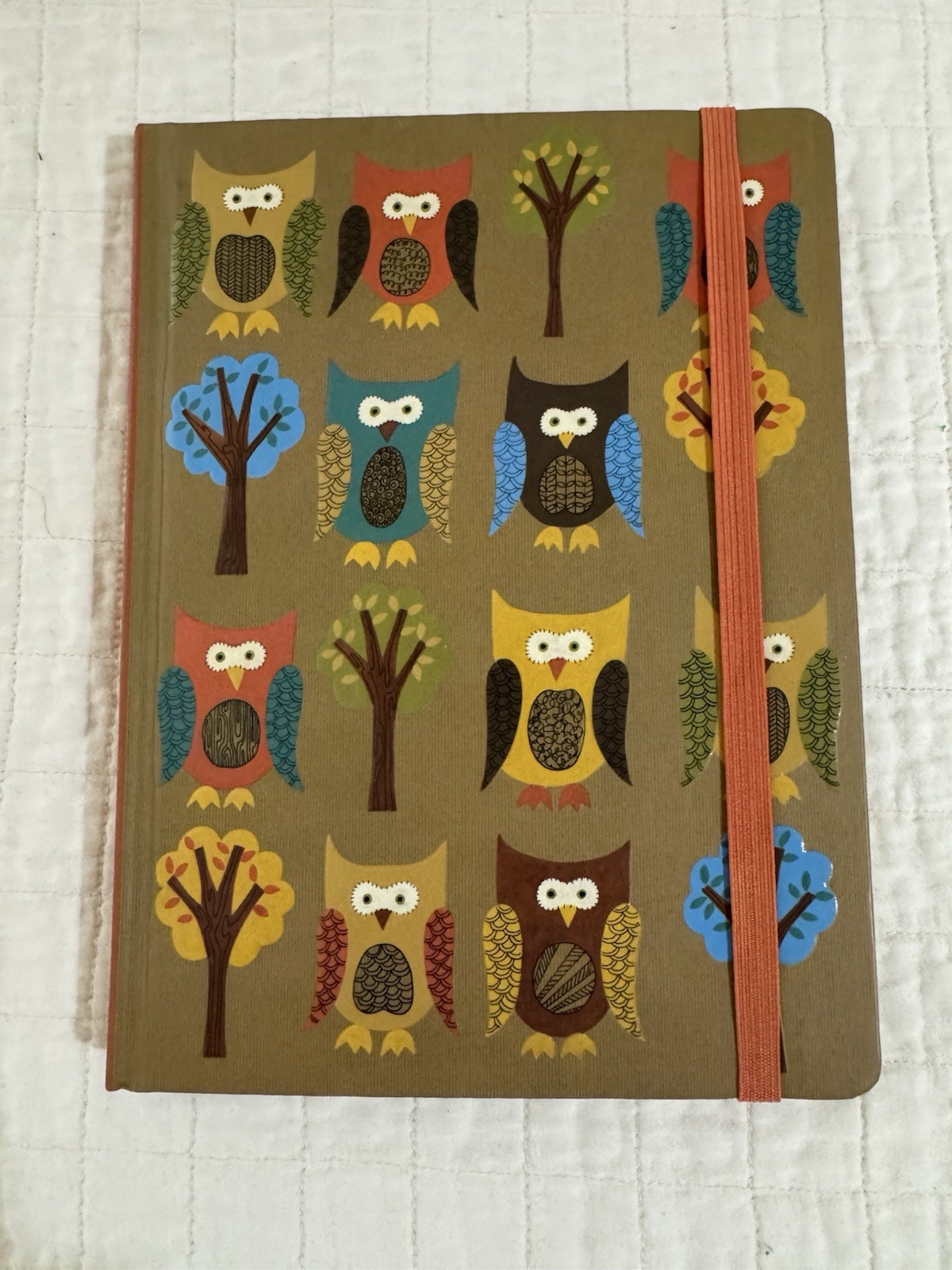 Peter Pauper Press Owls Journal Cardboard Cover Elastic Band Acid-Free Paper New