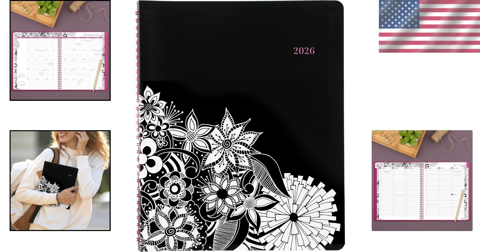 2026 FloraDoodle Planner – Large Weekly & Monthly Appointment Book, 8.5″x11″