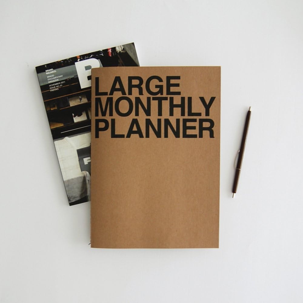 JSTORY Large Monthly Planner Lays Flat Undated Year Round Flexible Cover Goal…