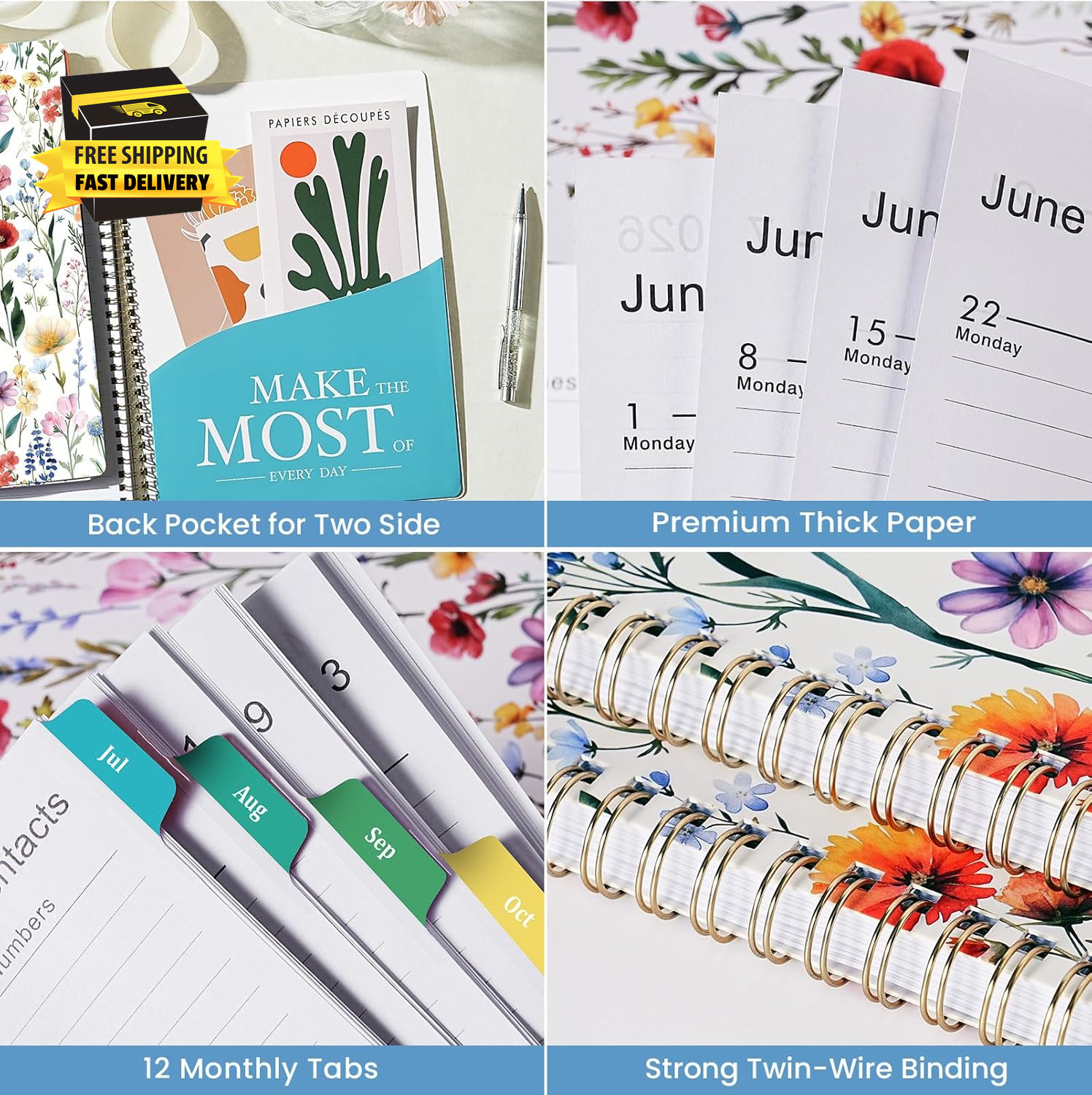 Planner 2026-2027 – Jul. 2026 – Jun. 2027, 8.5″ X 11″ Planner Weekly and Monthly