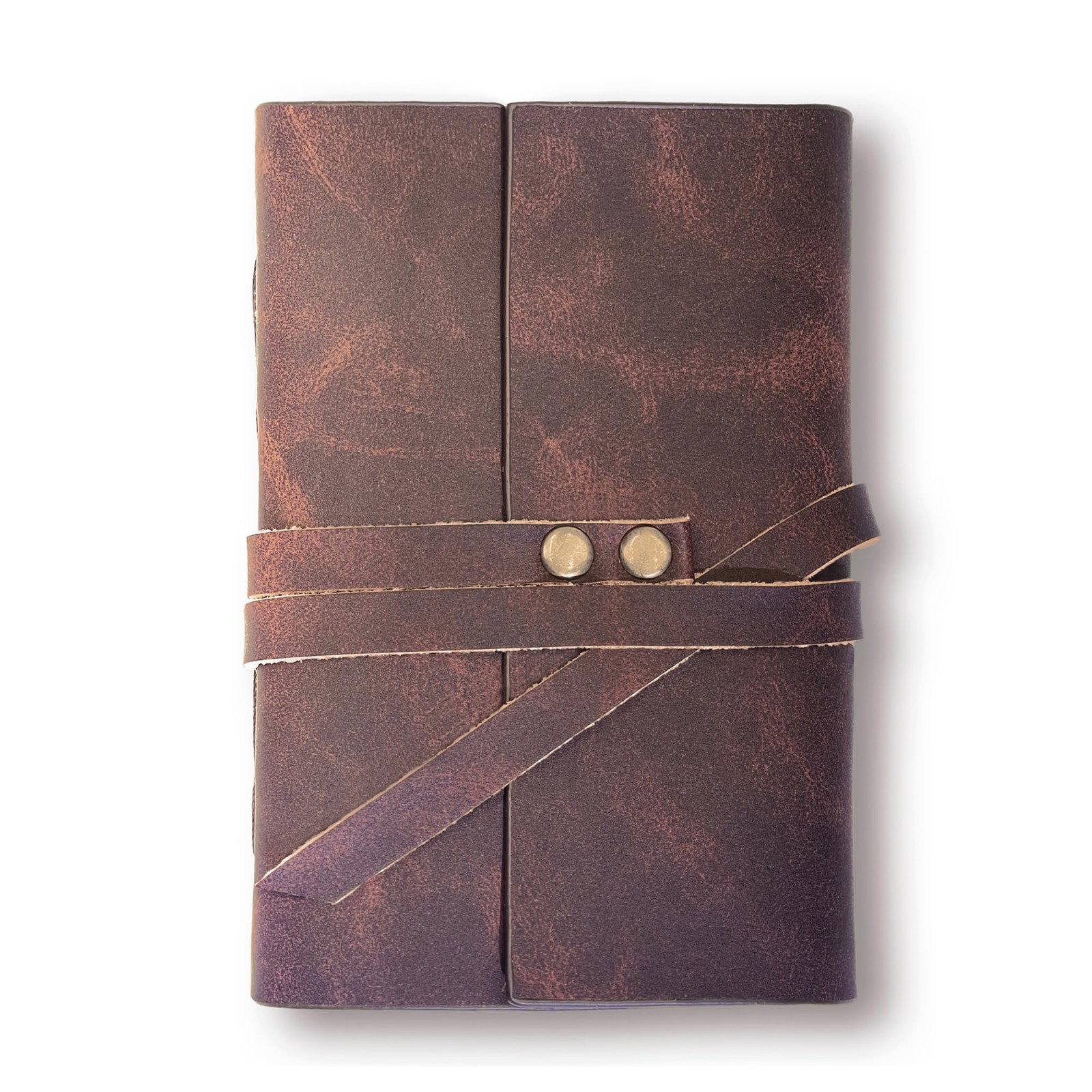 Cuaderno de cuero genuino de 4″ x 6″ para diario de viaje, 300 páginas