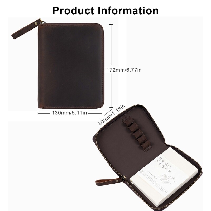 Leather Cover with Pen Slot for 3.5×5.5Inch Pocket Notebook Field Notebook