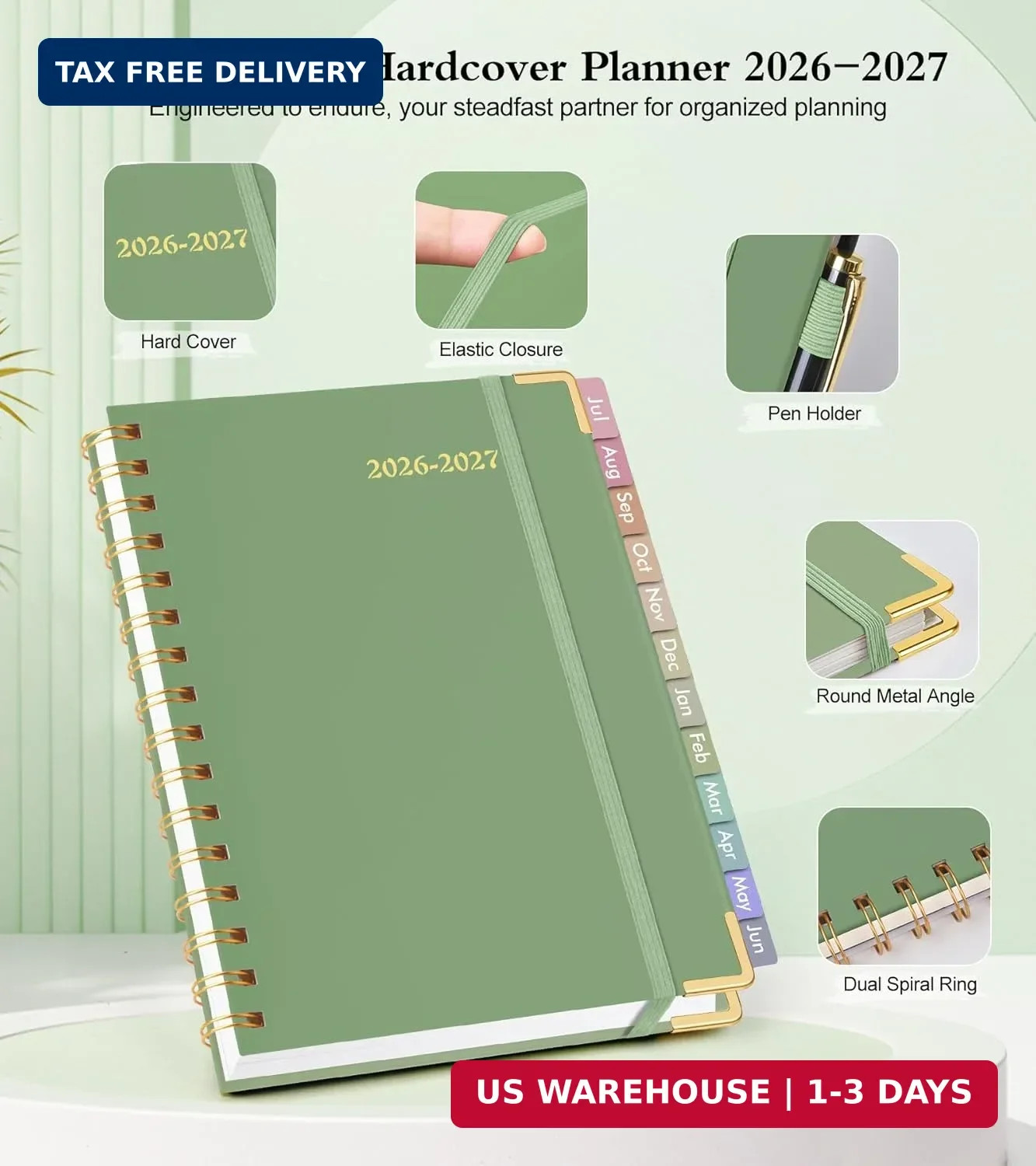 Academic Planner 2026-2027, Hardcover Weekly and Monthly Calendar Planner from J