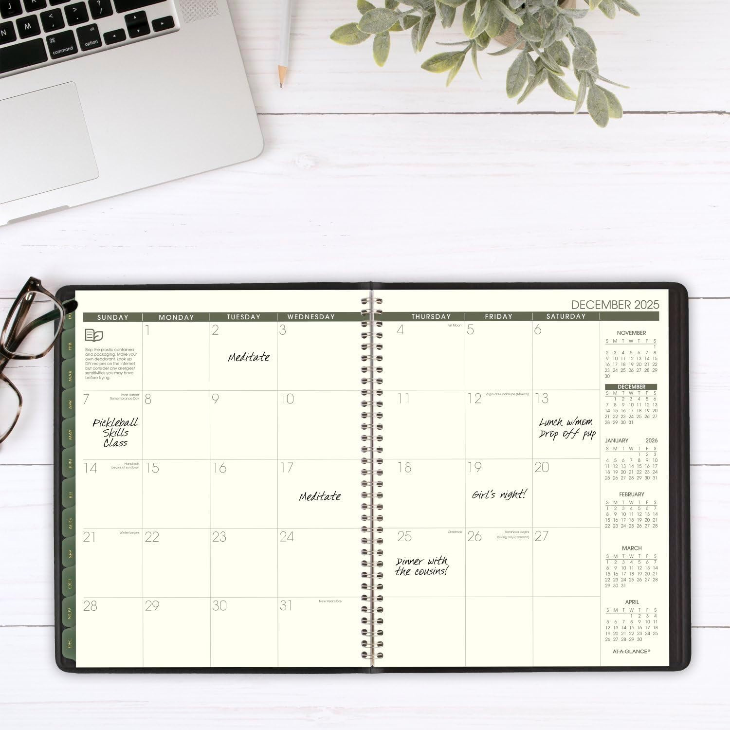2025 Appointment Book Planner, Weekly & Monthly, 7″ X 8-3/4″, Medium, Quarter-Ho