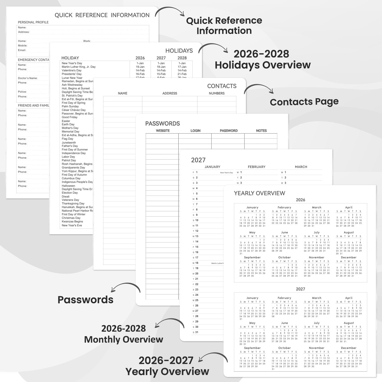 2026-2028 Monthly Planner/Calendar – 2 Year Calendar 2026-2028 Jul. 2026 – Jun.