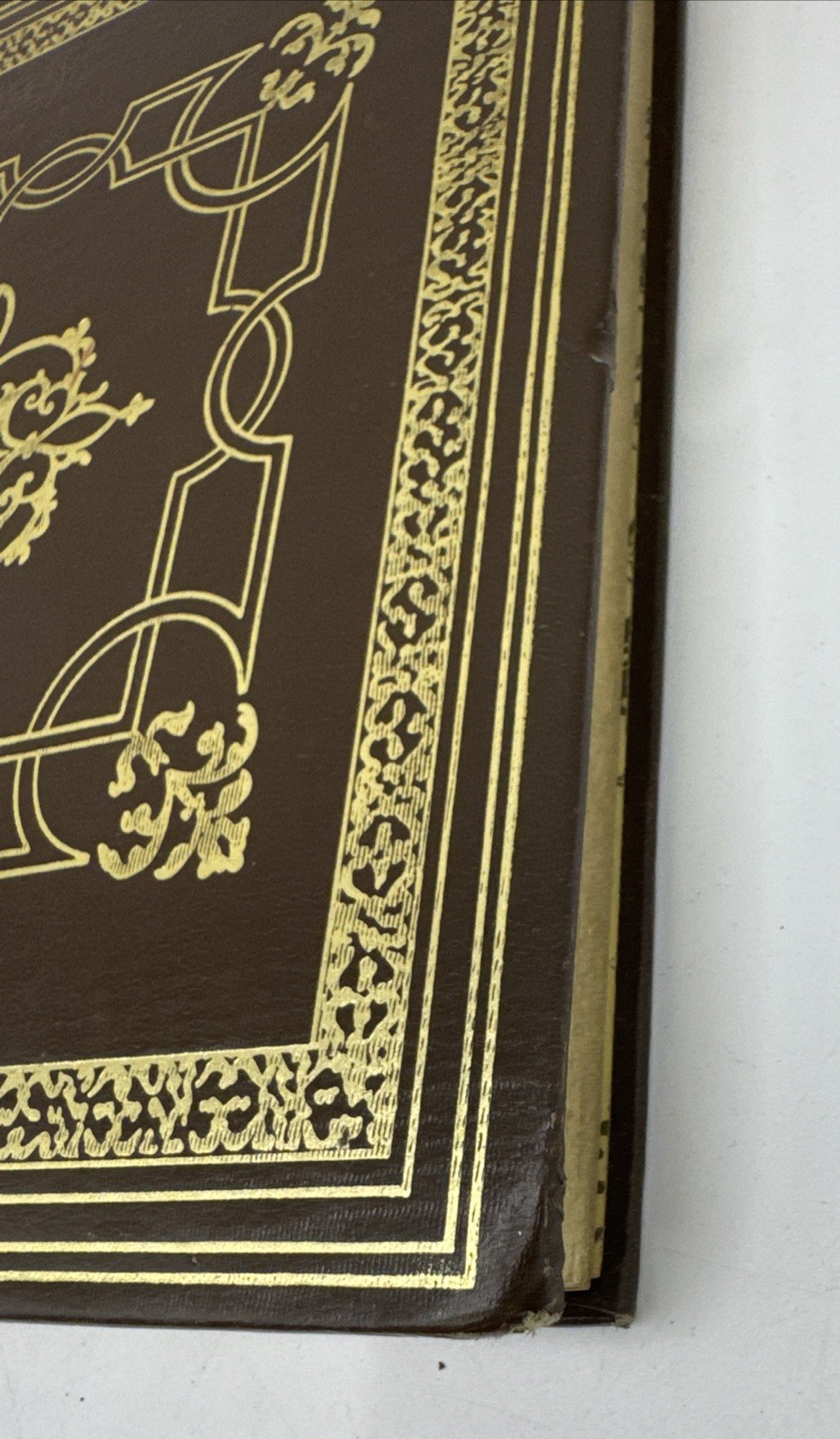 Vtg Hardcover Blank Journal Unlined Peebles Press Unruled Sketch Gold Brown (52)