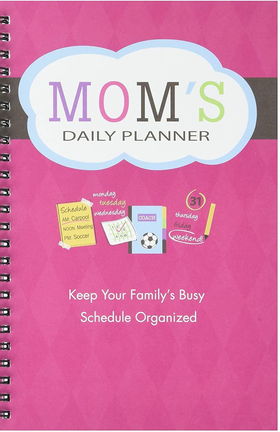 Mom’s Daily Planner Schedule Organized 5.5 Inch x 8.5 Inch By Kahootie & Co