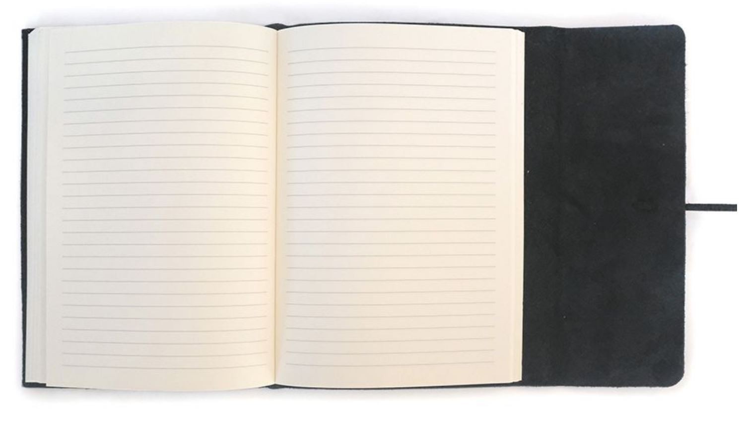 new – 6″ x 8 1/2″ black leather journal – Cavallini Journalino – lined paper