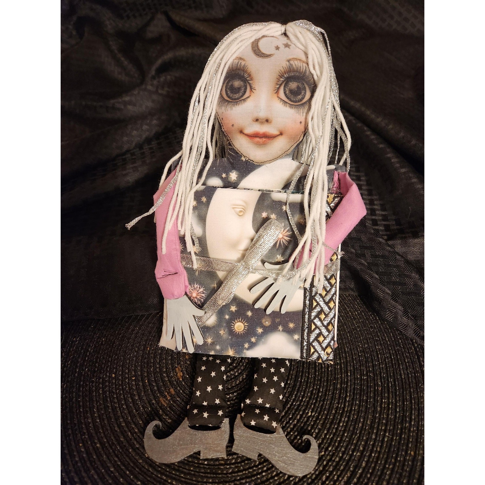 Moon Doll Junk Journal Handmade Mixed Media Naked Refillable Pages Lunar Journal