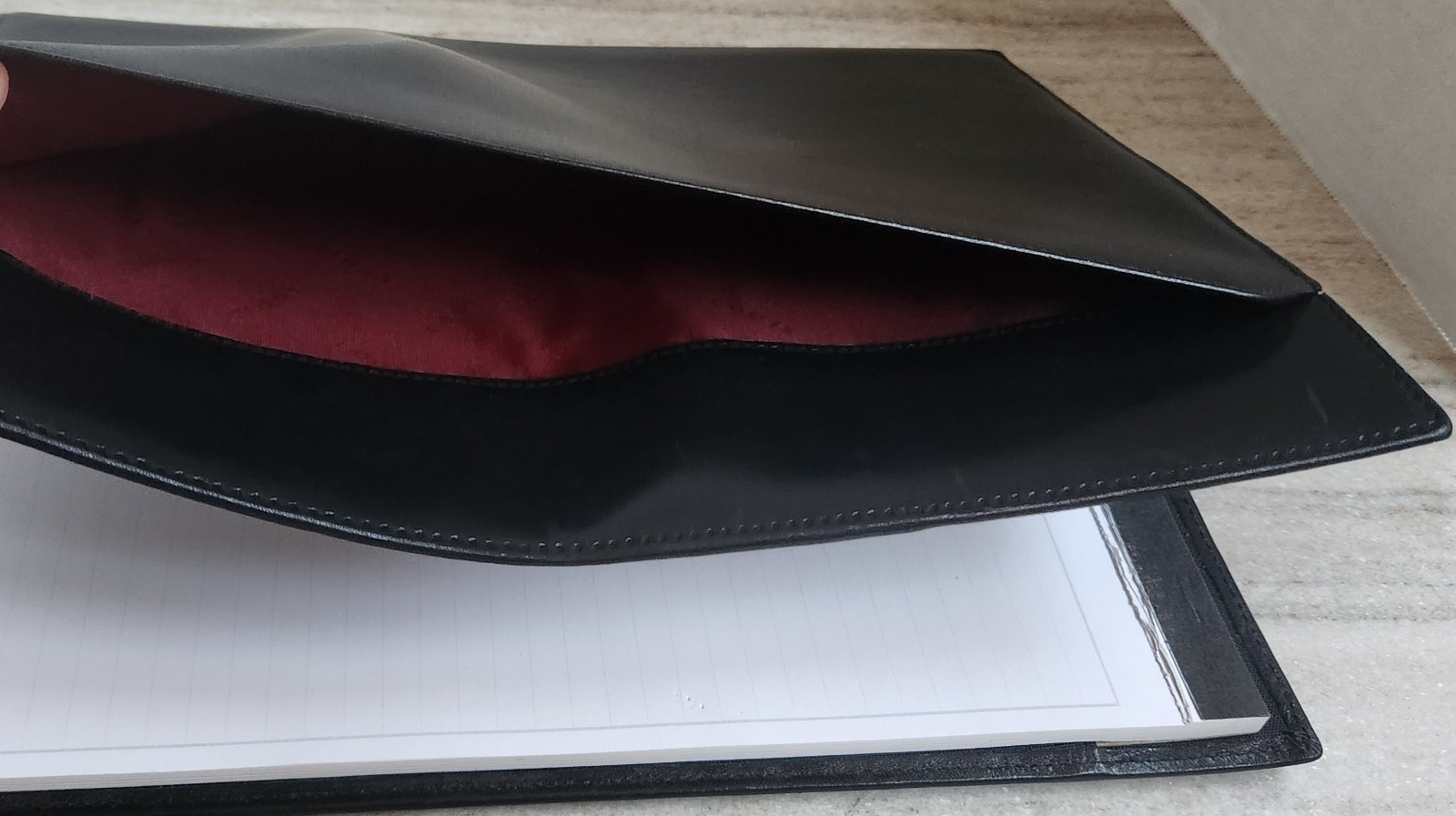 LODIS Los Angeles Luxurious Black Leather 12″ x 9″ Folio Notebook in Box