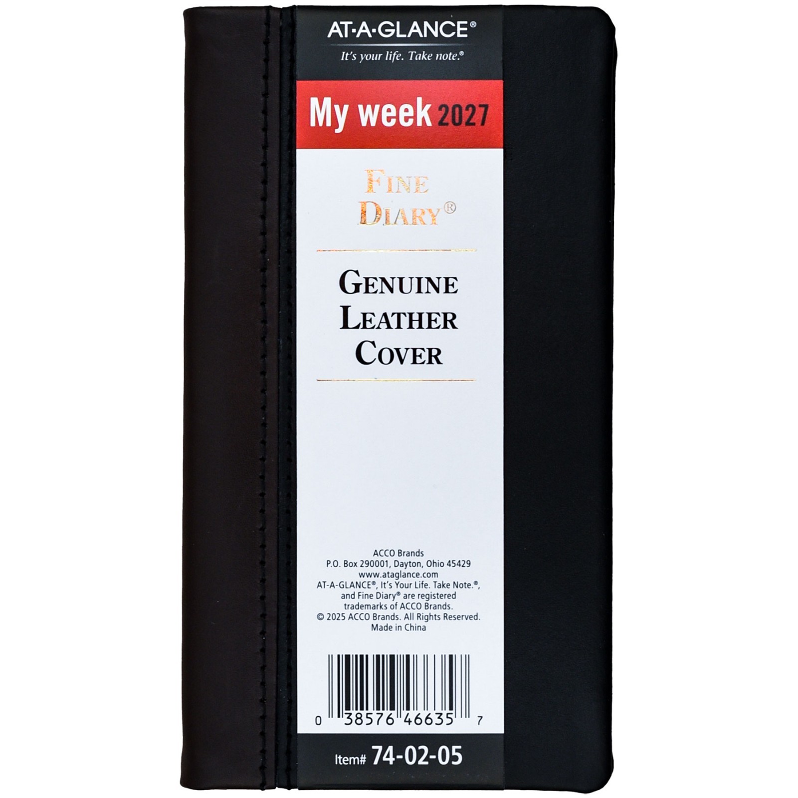 2026 At-A-Glance 74-02 Fine Diary Weekly Monthly Planner, Genuine Leather