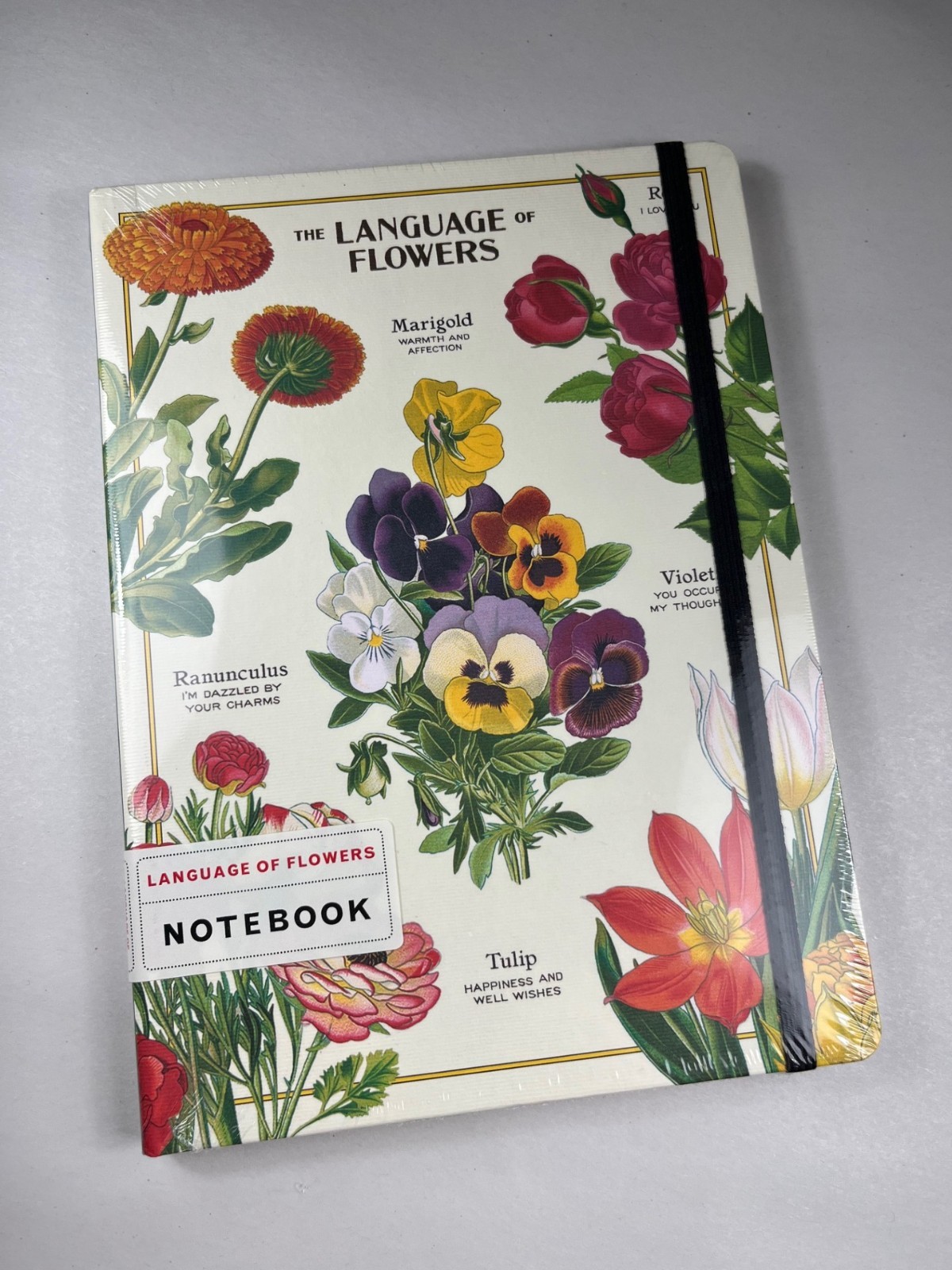 Cavallini & Co. Language of Flowers Large Notebook with elastic closure