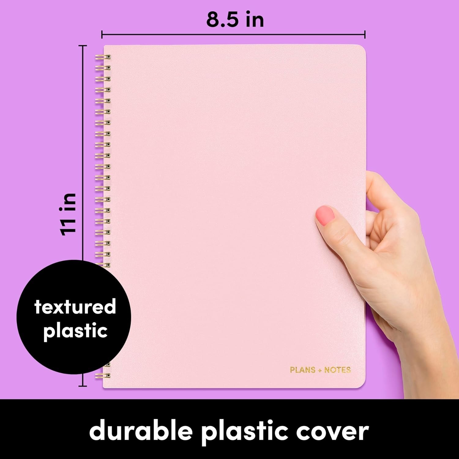 PAPERAGE Undated Daily Planner & To Do List Notepad (Blush), 8.5 in x 11 in
