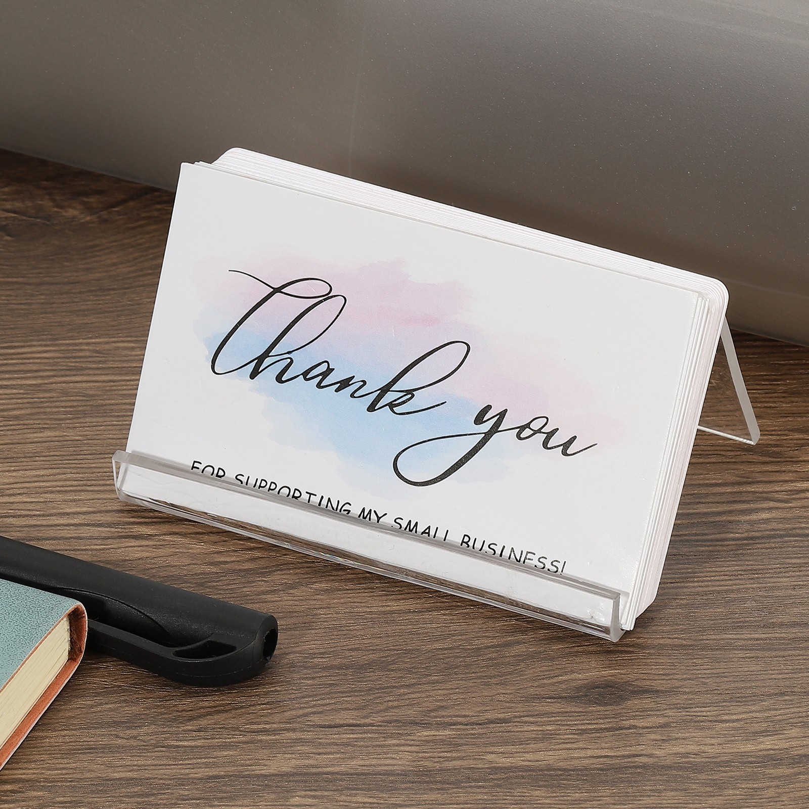 Business Card Holder for Desk, Acrylic Card Holders Shine, Clear